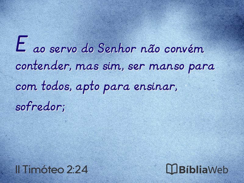 II Timóteo 2:24 em imagem para compartilhar