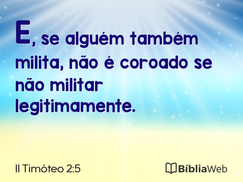 II Timóteo 2:5 em imagem para compartilhar