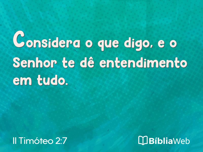 II Timóteo 2:7 em imagem para compartilhar