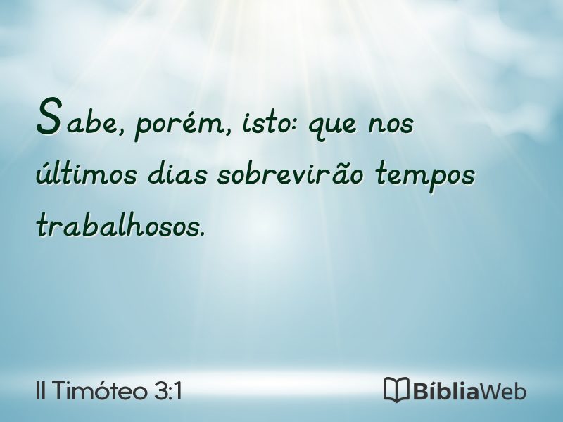 II Timóteo 3:1 em imagem para compartilhar