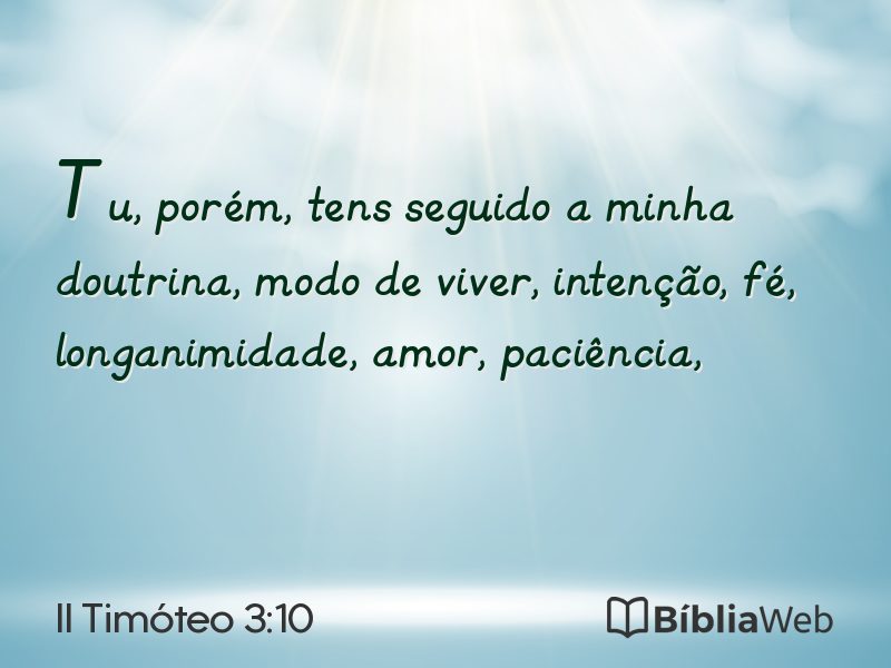 II Timóteo 3:10 em imagem para compartilhar