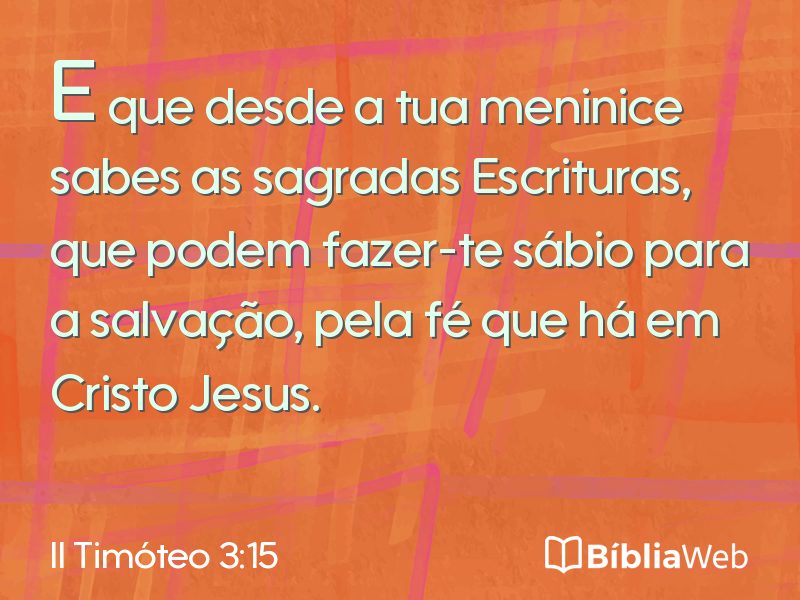 II Timóteo 3:15 em imagem para compartilhar