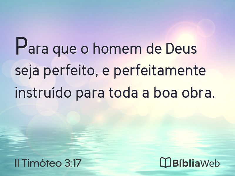 II Timóteo 3:17 em imagem para compartilhar