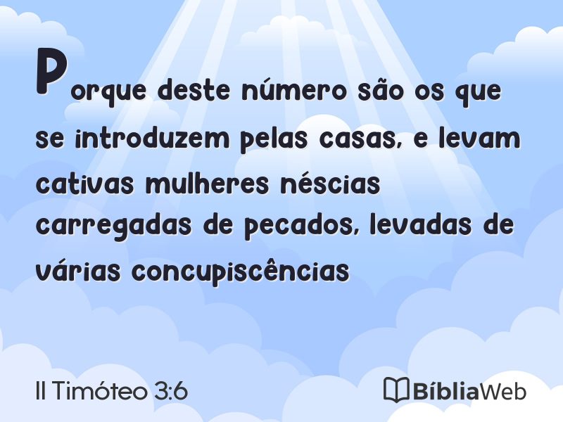 II Timóteo 3:6 em imagem para compartilhar