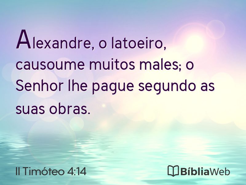 II Timóteo 4:14 em imagem para compartilhar