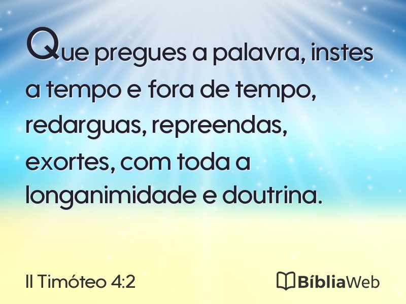 II Timóteo 4:2 em imagem para compartilhar