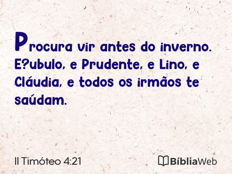 II Timóteo 4:21 em imagem para compartilhar