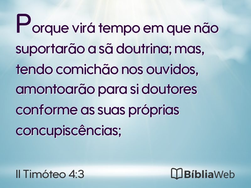 II Timóteo 4:3 em imagem para compartilhar