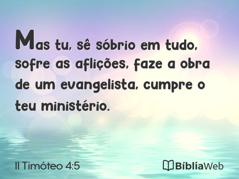 II Timóteo 4:5 em imagem para compartilhar