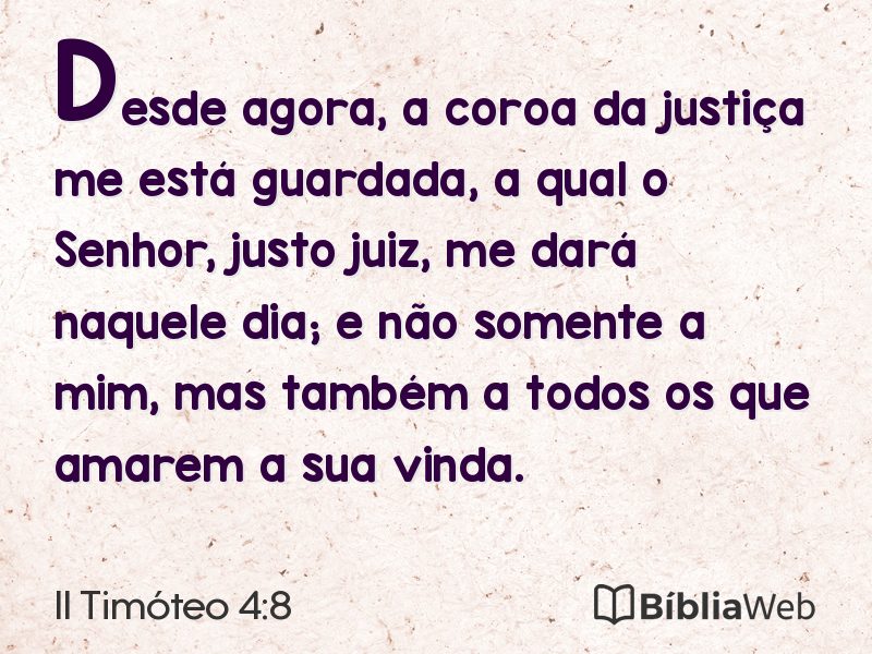 II Timóteo 4:8 em imagem para compartilhar