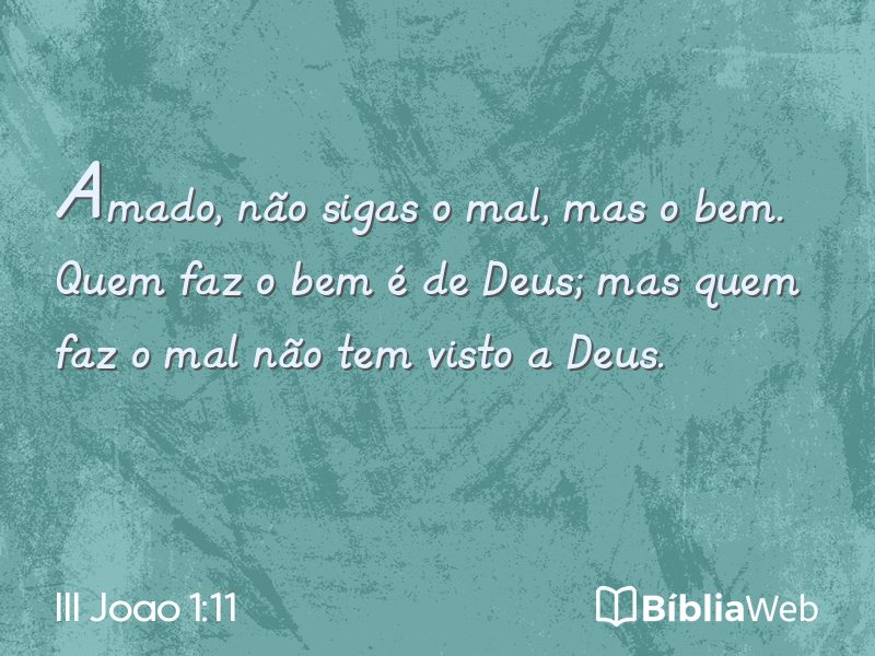III Joao 1:11 em imagem para compartilhar
