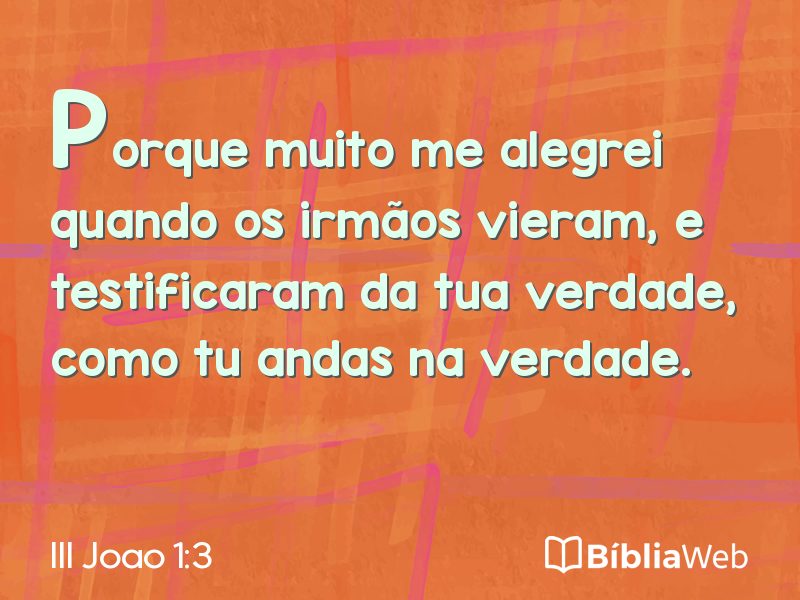 III Joao 1:3 em imagem para compartilhar