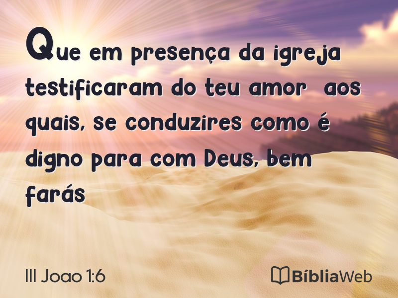 III Joao 1:6 em imagem para compartilhar