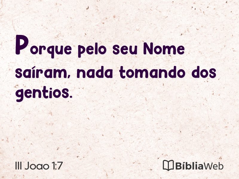 III Joao 1:7 em imagem para compartilhar
