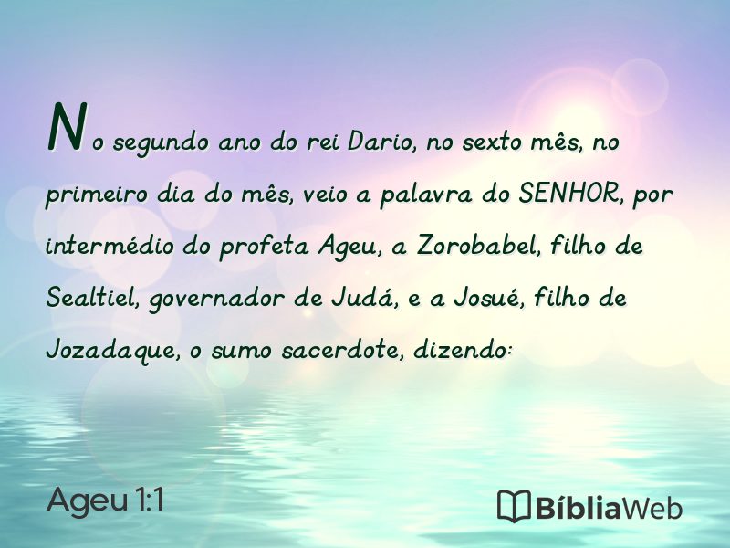 Ageu 1:1 em imagem para compartilhar