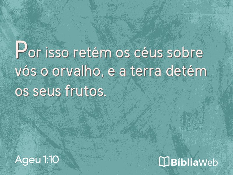 Ageu 1:10 em imagem para compartilhar