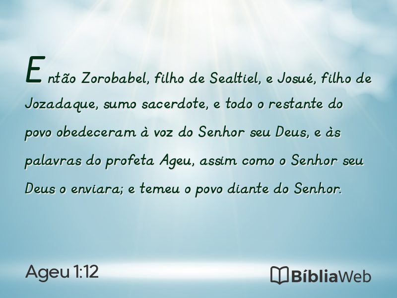 Ageu 1:12 em imagem para compartilhar
