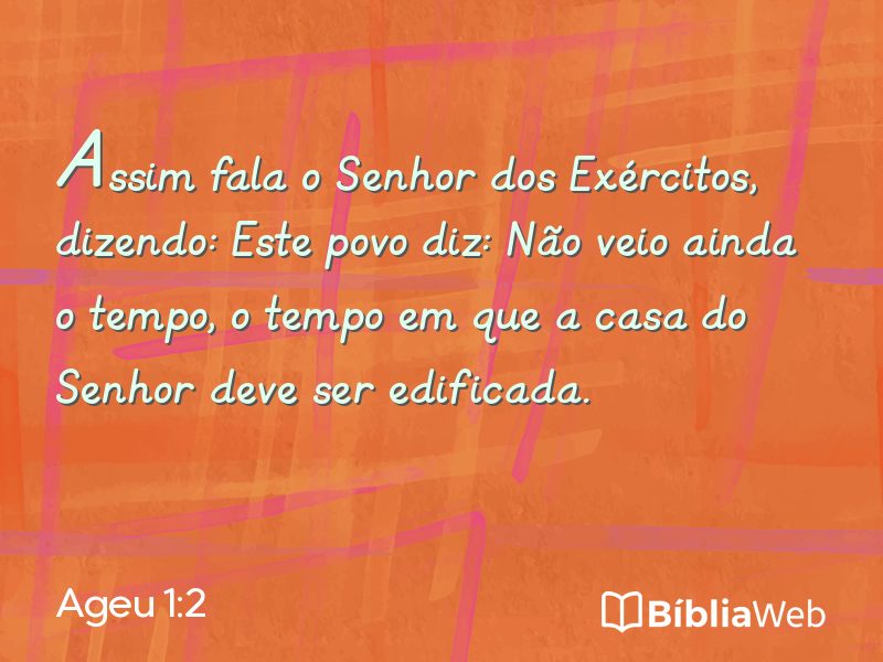 Ageu 1:2 em imagem para compartilhar