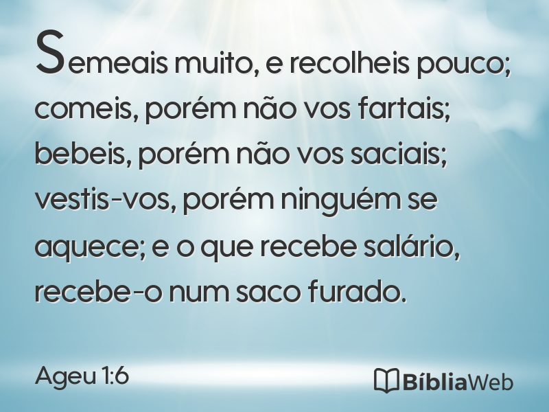 Ageu 1:6 em imagem para compartilhar