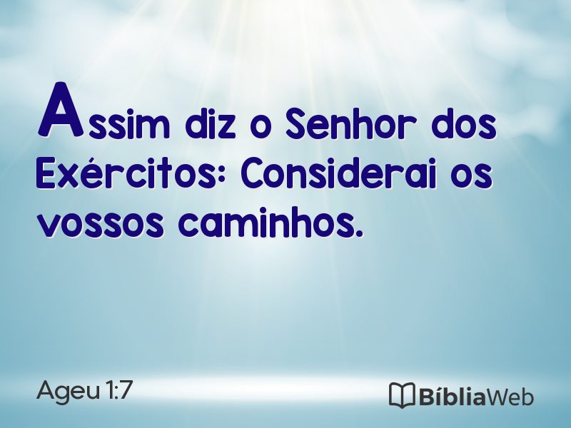 Ageu 1:7 em imagem para compartilhar