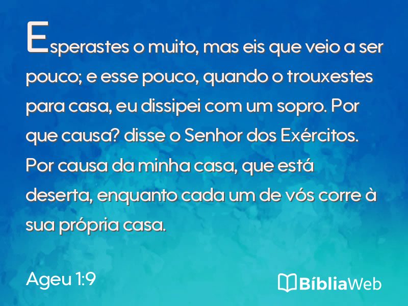 Ageu 1:9 em imagem para compartilhar