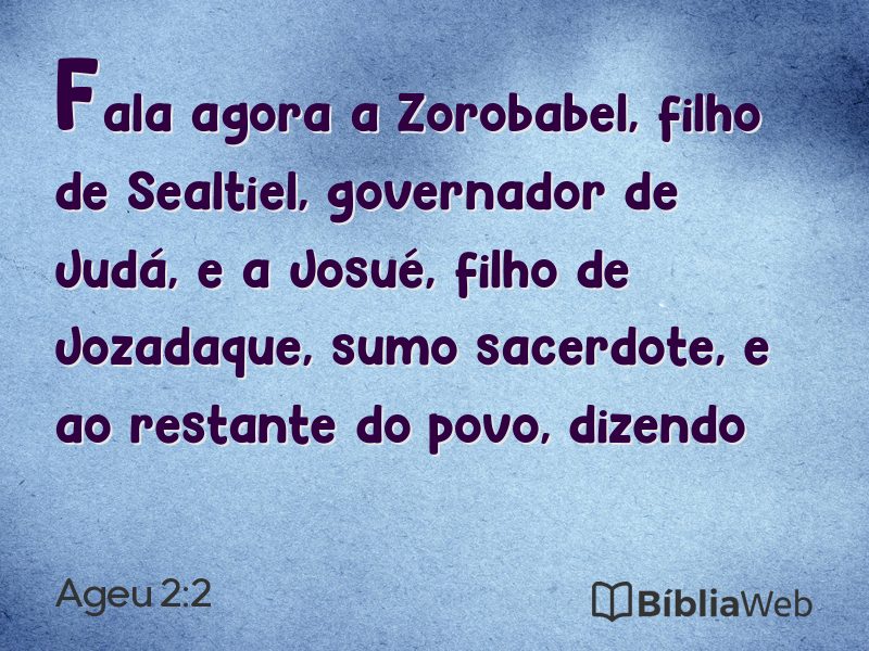 Ageu 2:2 em imagem para compartilhar