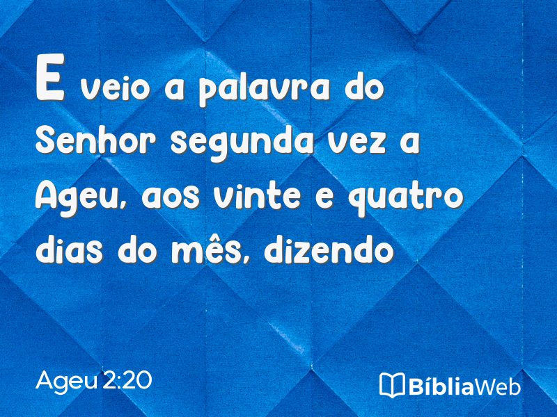Ageu 2:20 em imagem para compartilhar