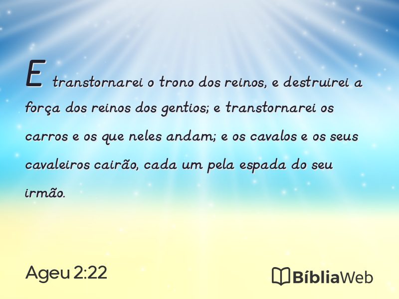 Ageu 2:22 em imagem para compartilhar