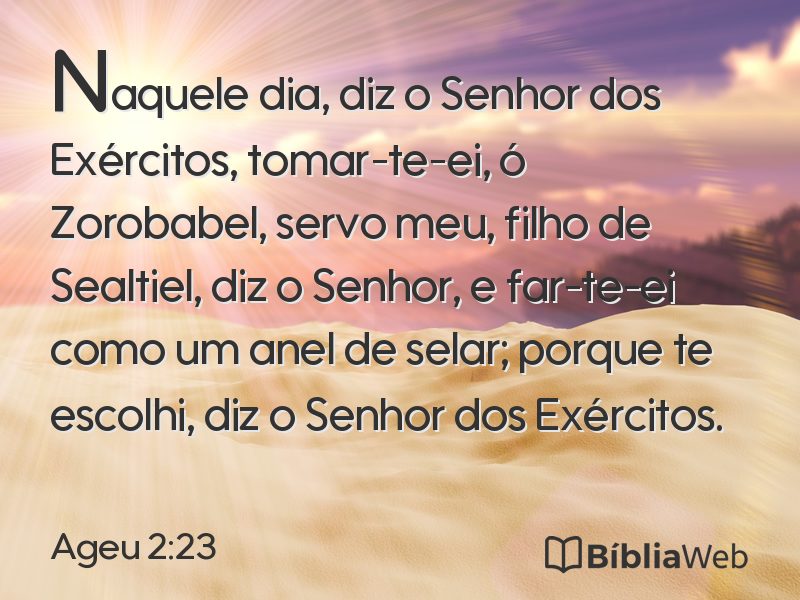Ageu 2:23 em imagem para compartilhar