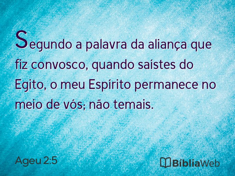 Ageu 2:5 em imagem para compartilhar