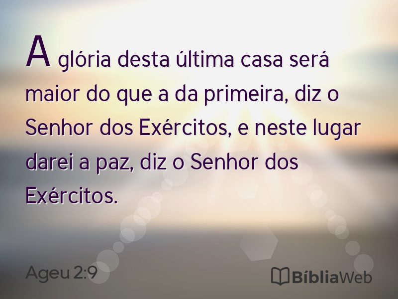 Ageu 2:9 em imagem para compartilhar