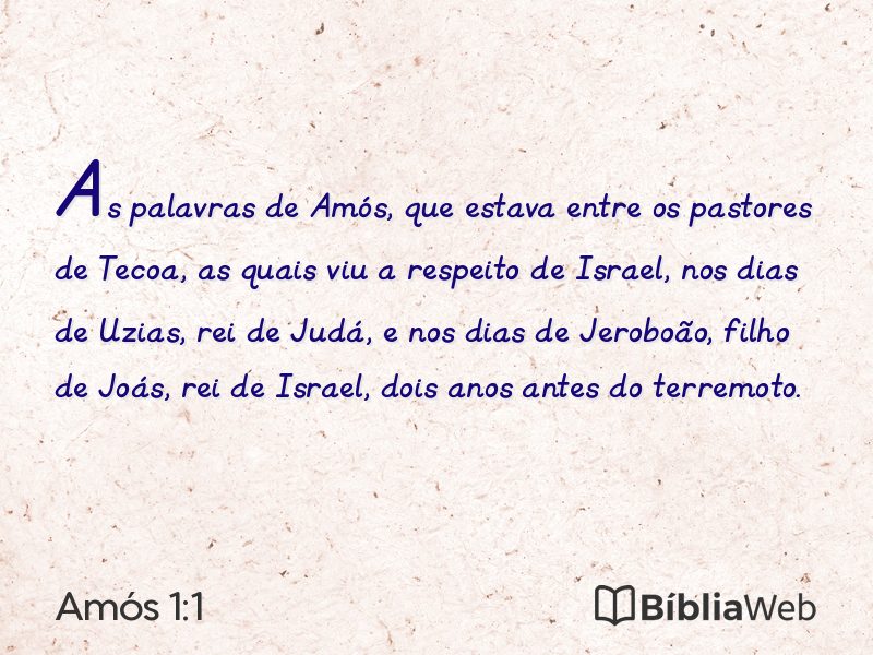 Amós 1:1 em imagem para compartilhar