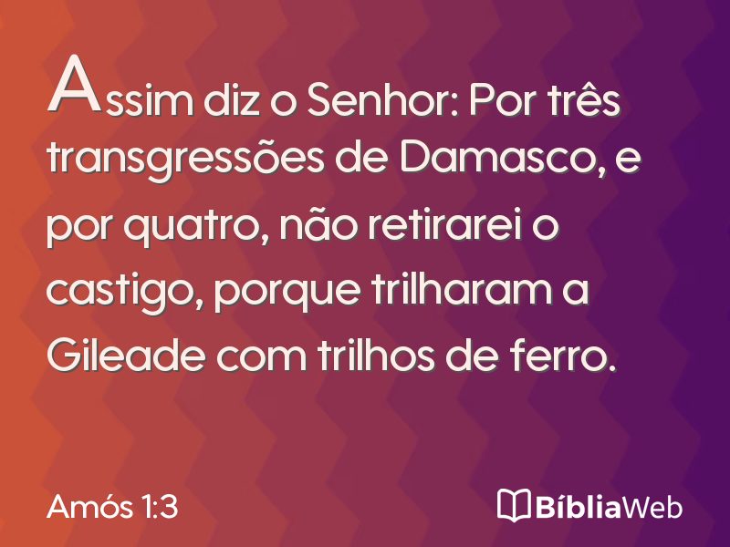 Amós 1:3 em imagem para compartilhar