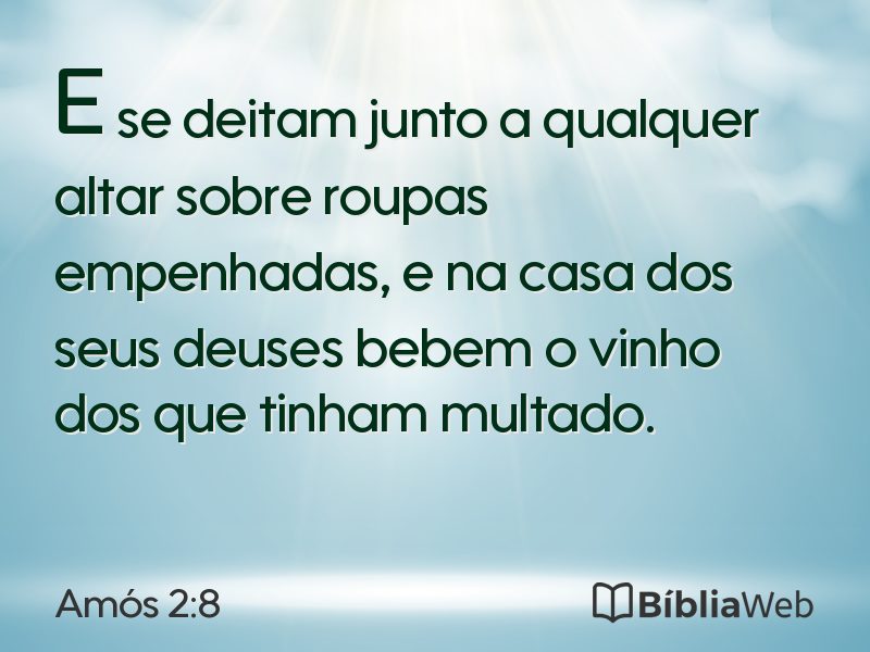 Amós 2:8 em imagem para compartilhar