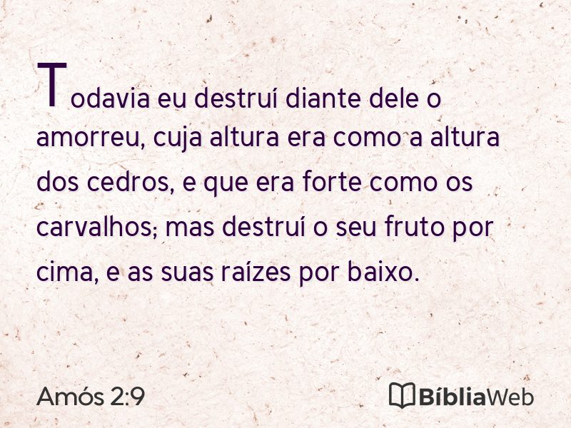 Amós 2:9 em imagem para compartilhar