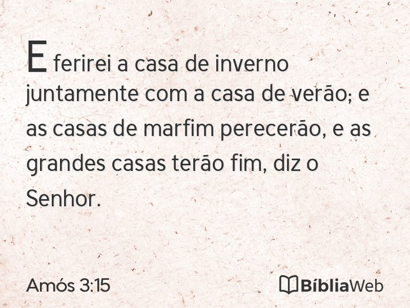 Amós 3:15 em imagem para compartilhar