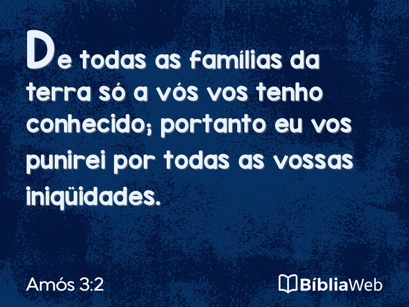 Amós 3:2 em imagem para compartilhar