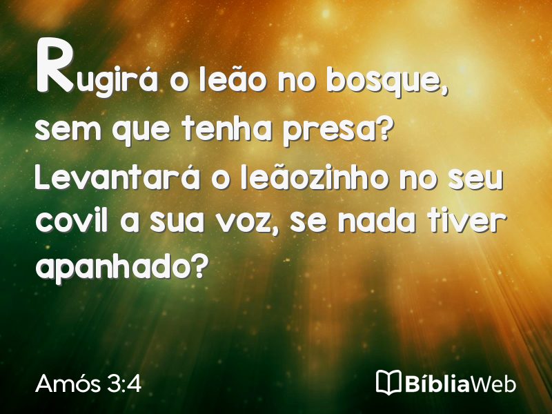 Amós 3:4 em imagem para compartilhar