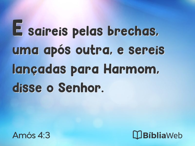 Amós 4:3 em imagem para compartilhar