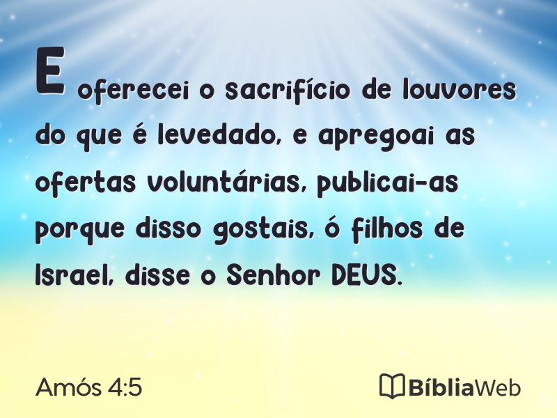 Amós 4:5 em imagem para compartilhar
