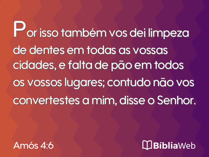 Amós 4:6 em imagem para compartilhar