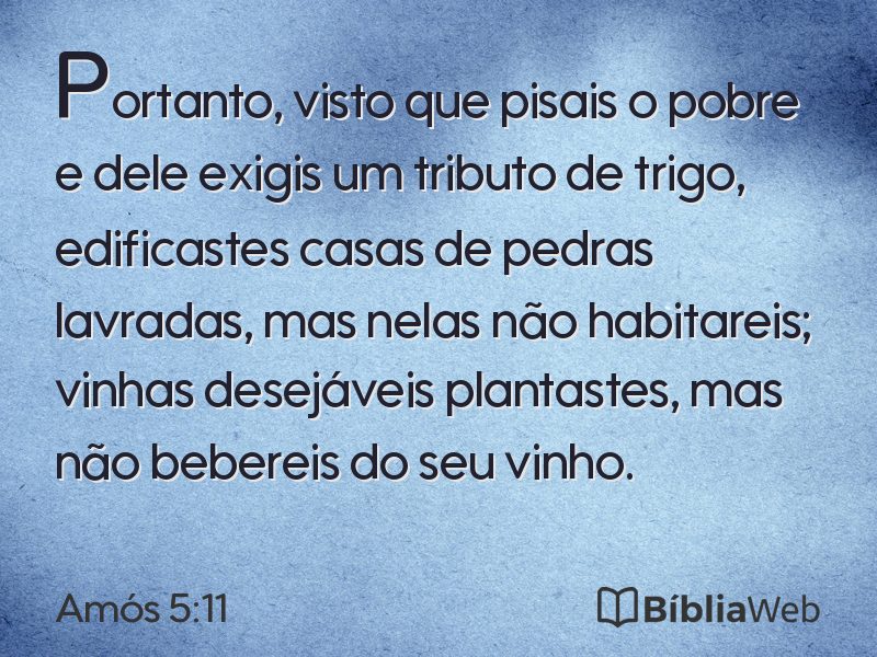 Amós 5:11 em imagem para compartilhar