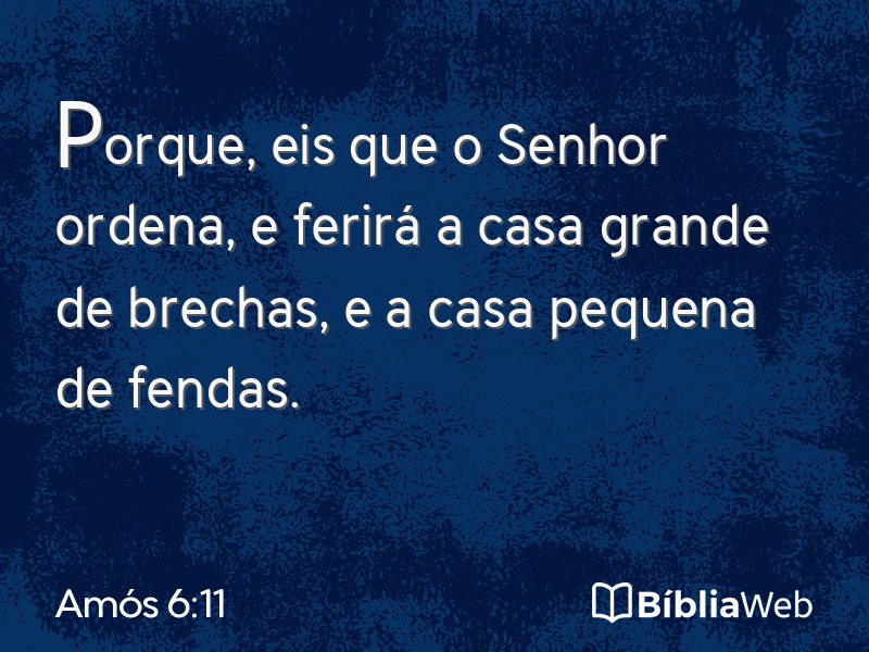 Amós 6:11 em imagem para compartilhar