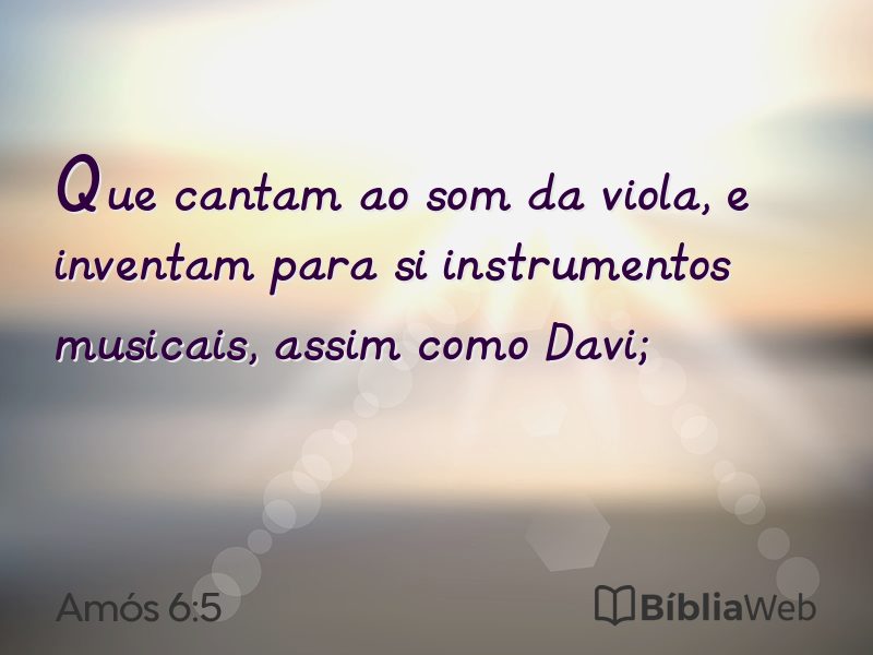 Amós 6:5 em imagem para compartilhar