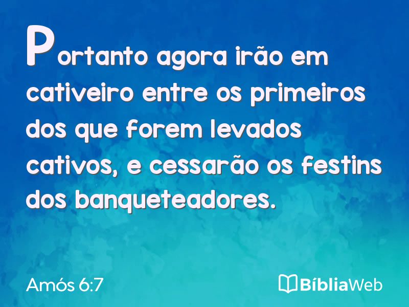 Amós 6:7 em imagem para compartilhar