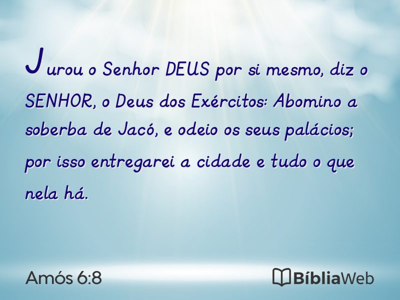 Amós 6:8 em imagem para compartilhar