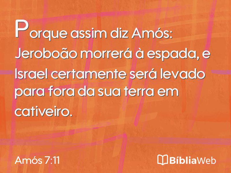 Amós 7:11 em imagem para compartilhar