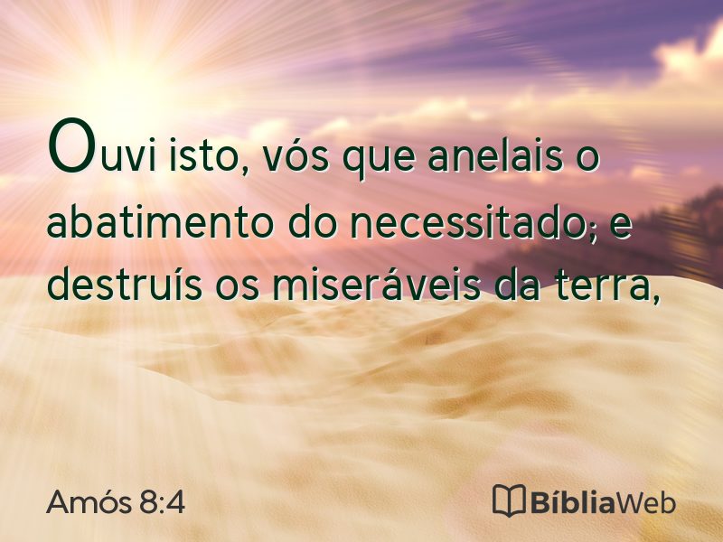 Amós 8:4 em imagem para compartilhar