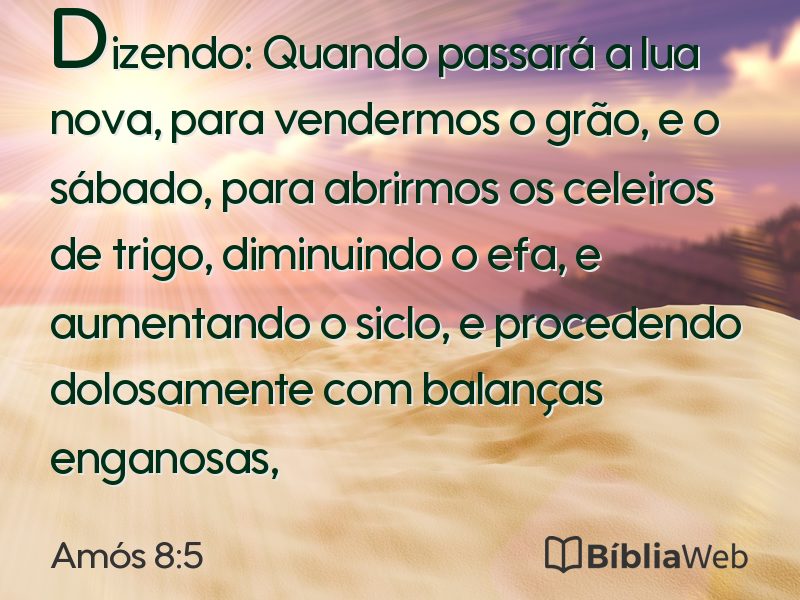 Amós 8:5 em imagem para compartilhar