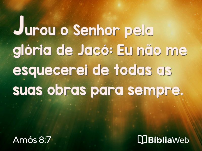 Amós 8:7 em imagem para compartilhar